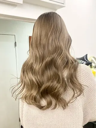 セミロング カラー 韓国風×透明感カラー 髪質改善オタベシンヤのヘアスタイル