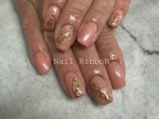 ネイル ネイルリボン 受付スタッフのネイルデザイン
