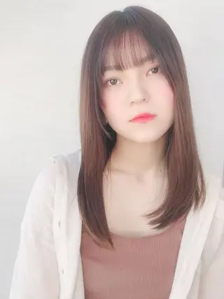 セミロング cnナカオ有松店 山本鷹亨のヘアスタイル