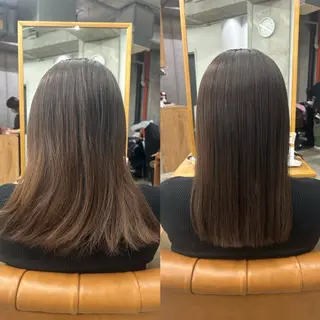 ロング カラー パーマ 🌼髪質改善/透明感 艶髪タケドミのヘアスタイル