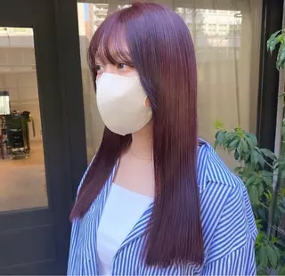 セミロング カラー ニトウ レイナのヘアスタイル