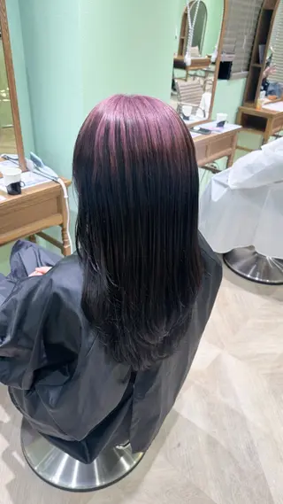 セミロング カラー 横浜🍒ルーツカラー エクステ／RIEのヘアスタイル