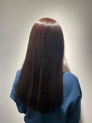 ロング カラー 金ウンス 髪質改善カラーのヘアスタイル
