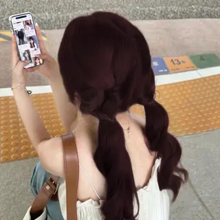 ロング カラー ヘアアレンジ 🫧🎀うる艶暖色 🏹Nanako🎀のヘアスタイル