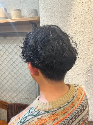 パーマ メンズ ボブ×艶カラー 特化・リクト💥のヘアスタイル