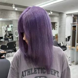 ミディアム カラー Runa/大人 かわいいハイトーンのヘアスタイル