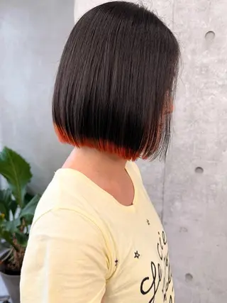 ミディアム カラー ボブ/ゆるふわ ボブパーマ/とういのヘアスタイル