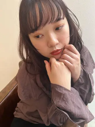 セミロング カラー 中村 桃子のヘアスタイル