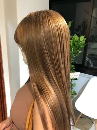 ロング カラー トッチ 艶髪髪質改善のヘアスタイル