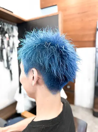 カラー メンズ ブリーチカラー🔥 パーマ【佐々木凌平】のヘアスタイル