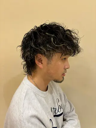 ミディアム カラー パーマ メンズ AUBE HAIR camelia　枚方店所属・メンズパーマ/ メンズカット/渡邊亘のヘアスタイル
