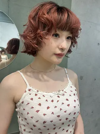 ミディアム 田中 里奈のヘアスタイル