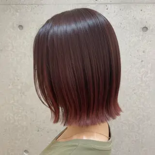 ミディアム カラー ボブ/透明感カラー 🤍永田真穂のヘアスタイル