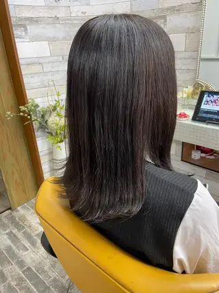 セミロング カラー 大坪 拓斗のヘアスタイル