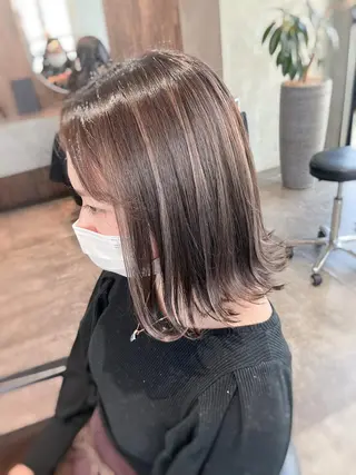 ミディアム カラー 波巻きスパイラルパー マ/シャドウパーマ駿のヘアスタイル