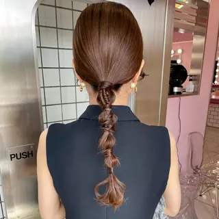 セミロング ヘアアレンジ 🍒透明感カラー/ セット/SAKURAのヘアスタイル