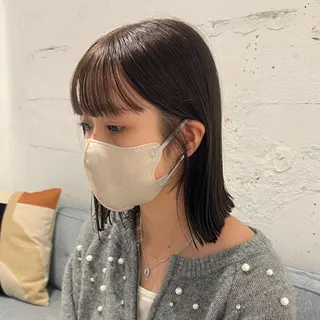 ミディアム カラー 峯田 優花のヘアスタイル