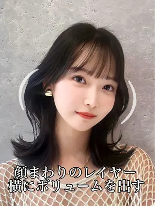 ミディアム 映える顔まわり/前髪 特化 💗 ユキマのヘアスタイル