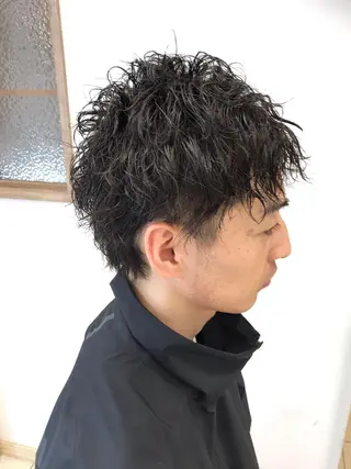 ショート パーマ メンズ 中野 克也のヘアスタイル