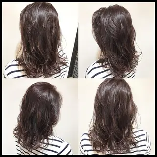 セミロング カラー 似合わせ/ブリーチ カラー.岡田友仁のヘアスタイル