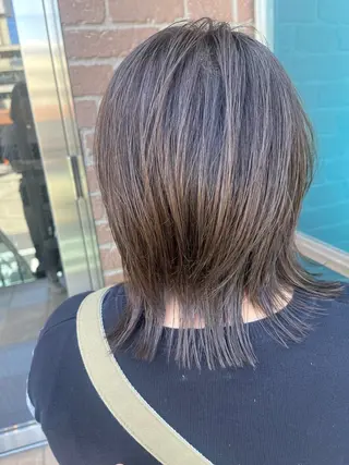 セミロング カラー パーマ 久木原 ゆりのヘアスタイル