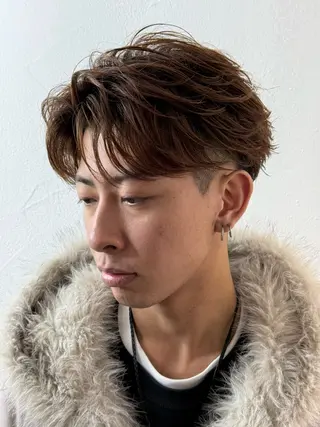 ショート パーマ メンズ 稲村侑斗ダウンパーマ メンズパーマのヘアスタイル