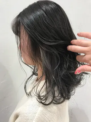 ミディアム カラー パーマ ヘアアレンジ 韓国ヘア/レイヤー /透明感カラー❤️のヘアスタイル