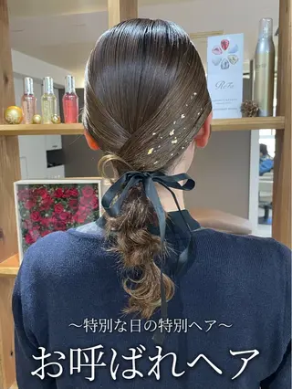 セミロング ヘアアレンジ 韓国風パーマ/ヘア セット/店長みづきのヘアスタイル