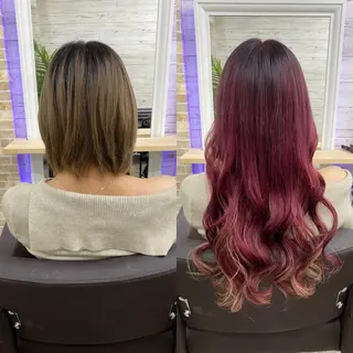 セミロング カラー ヘアアレンジ アイブロウ LAVENDIA 初音のヘアスタイル