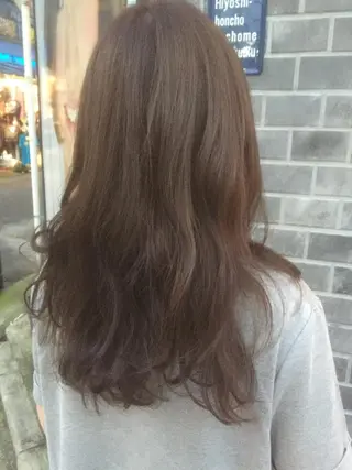 ロング カラー パーマ 【白髪ぼかし 専門GBG】自由が丘のヘアスタイル