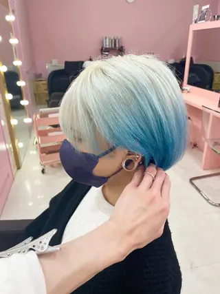 ショート カラー ❄️💛エクステ ブリーチ❄️yukiのヘアスタイル