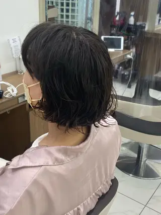 ミディアム 長妻莉央/縮毛矯正 髪質改善カラーのヘアスタイル