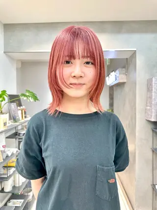 ミディアム カラー vain所属・パーマウルフショート 濱田匠のヘアスタイル