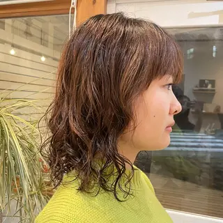 ミディアム パーマ こいけ みきののヘアスタイル