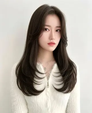 ロング カラー レイヤー/髪質改善 /透け感カラー/艶髪のヘアスタイル