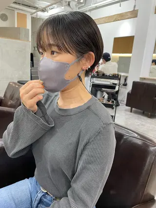 ショート カラー パーマ ヘアアレンジ キッズ ネイル マツエク・マツパ アイブロウ パーマ/透明感カラー /ボブ/吉田一生のヘアスタイル