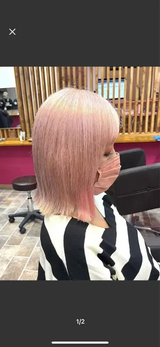 ショート カラー ヘアカラー&縮毛矯正 STAR☆RIVERのヘアスタイル