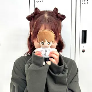 セミロング ヘアアレンジ ヘアメ🎀推しカラー 🥣横浜/しほ🧸のヘアスタイル