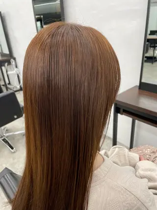 ロング カラー ヘアアレンジ 🎈ブリーチなし暖色 カラー/レッド/ゆいのヘアスタイル