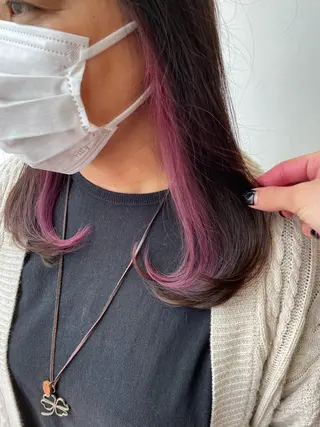 ミディアム カラー 【店長】インナー指名 No.1戸塚優思のヘアスタイル