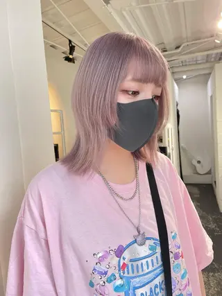 セミロング カラー パーマ ヘアアレンジ メンズ キッズ ネイル マツエク・マツパ アイブロウ 艶ハイトーン/ヘア アレンジAYAKAのヘアスタイル