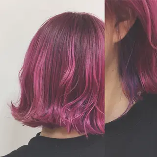 ミディアム カラー cyan SANAMIのヘアスタイル