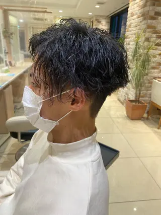 ショート パーマ メンズ 🩵波巻き／ツイスパ HARU💎のヘアスタイル