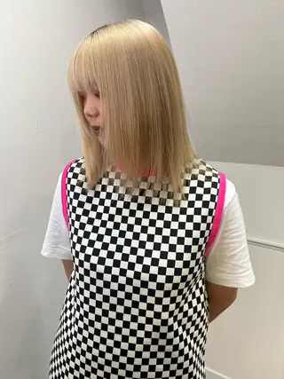 ミディアム カラー ハイトーン/ボブ 🎀sonokaのヘアスタイル
