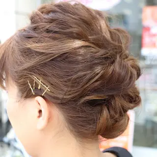 ミディアム セミロング カラー ヘアアレンジ 【滝川市 美容師】 髙橋昌也のヘアスタイル