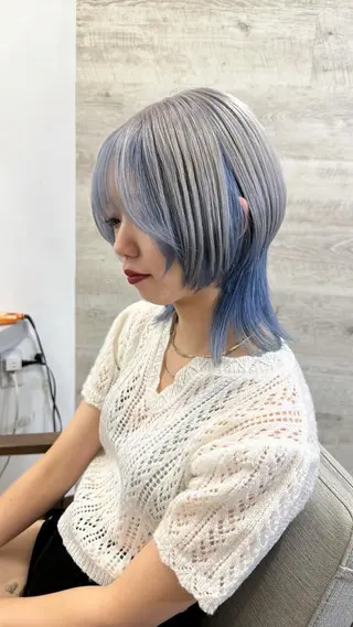 セミロング カラー ブリーチ koheiのヘアスタイル