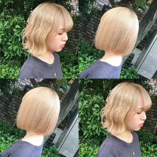 ミディアム カラー ヘアアレンジ TAKUMAブリーチ /切りっぱなし🪽のヘアスタイル