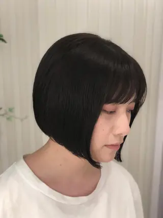 ショート カラー ✨髪質改善ストレート ×ミニボブ✨萩原　翼のヘアスタイル