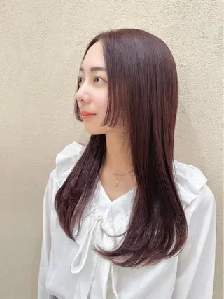 ロング カラー 韓国レイヤーカット 🧸ベージュカラーのヘアスタイル