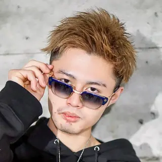 ショート カラー パーマ メンズ ハイトーン/メンズマ ッシュ/KYOHEIのヘアスタイル